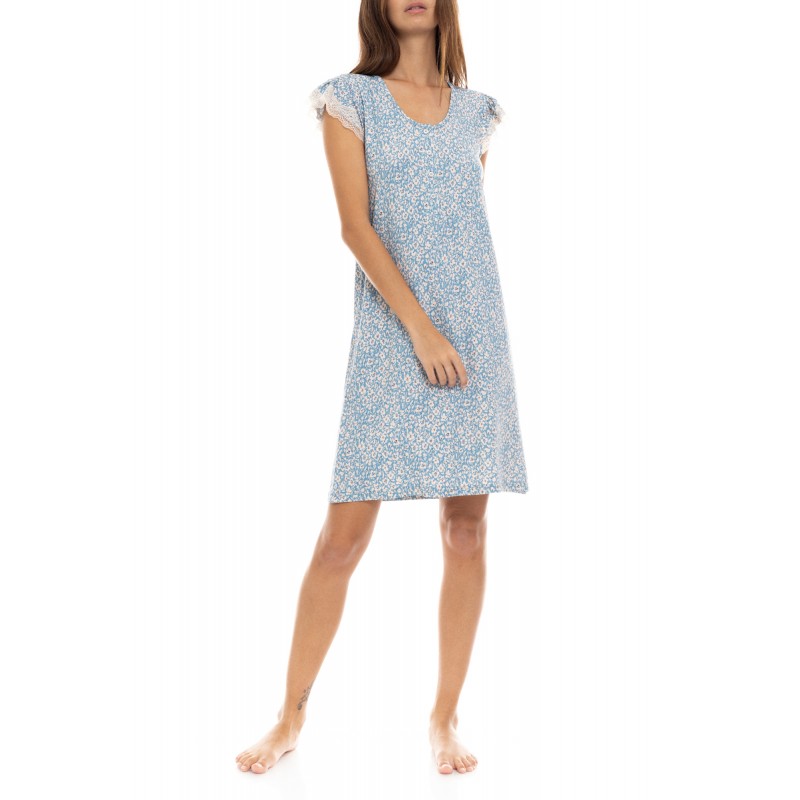 S1413 - Type - NIGHTGOWN BLUE FLOWER- (S1413) S1413 - Type - NIGHTGOWN BLUE FLOWER- (S1413)