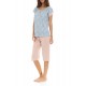 S1414 - Type - PYJAMA CAPRI PANTS BLUE FLOWER- (S1414) S1414 - Type - PYJAMA CAPRI PANTS BLUE FLOWER- (S1414)
