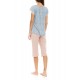 S1414 - Type - PYJAMA CAPRI PANTS BLUE FLOWER- (S1414) S1414 - Type - PYJAMA CAPRI PANTS BLUE FLOWER- (S1414)