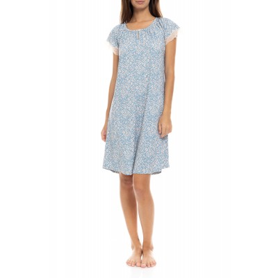 S1415 - Type - NIGHTGOWN BLUE FLOWER- (S1415)