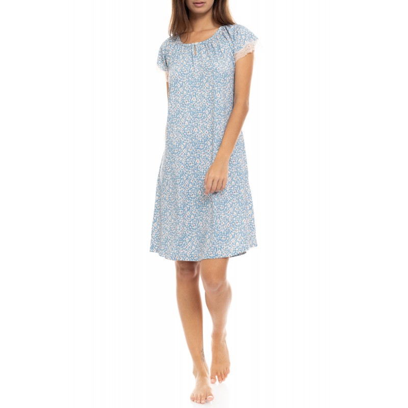 S1415 - Type - NIGHTGOWN BLUE FLOWER- (S1415) S1415 - Type - NIGHTGOWN BLUE FLOWER- (S1415)