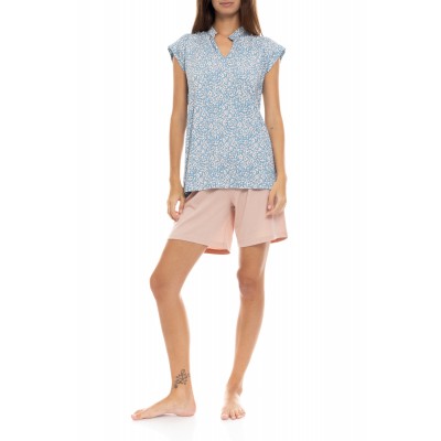 S1417 - Type - PYJAMA SHORTS BLUE FLOWER- (S1417)