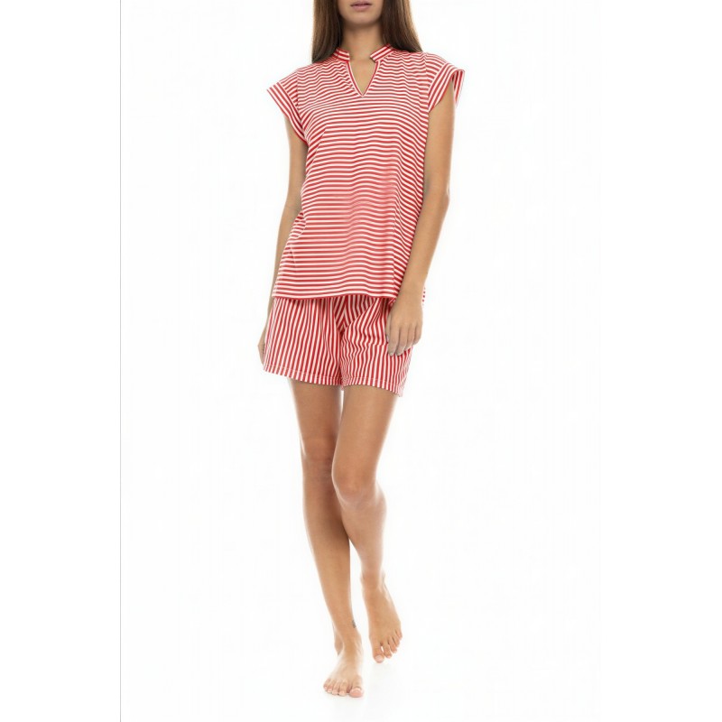 S1423 - Red - PYJAMA SHORTS RAINBOW- (S1423) S1423 - Red - PYJAMA SHORTS RAINBOW- (S1423)