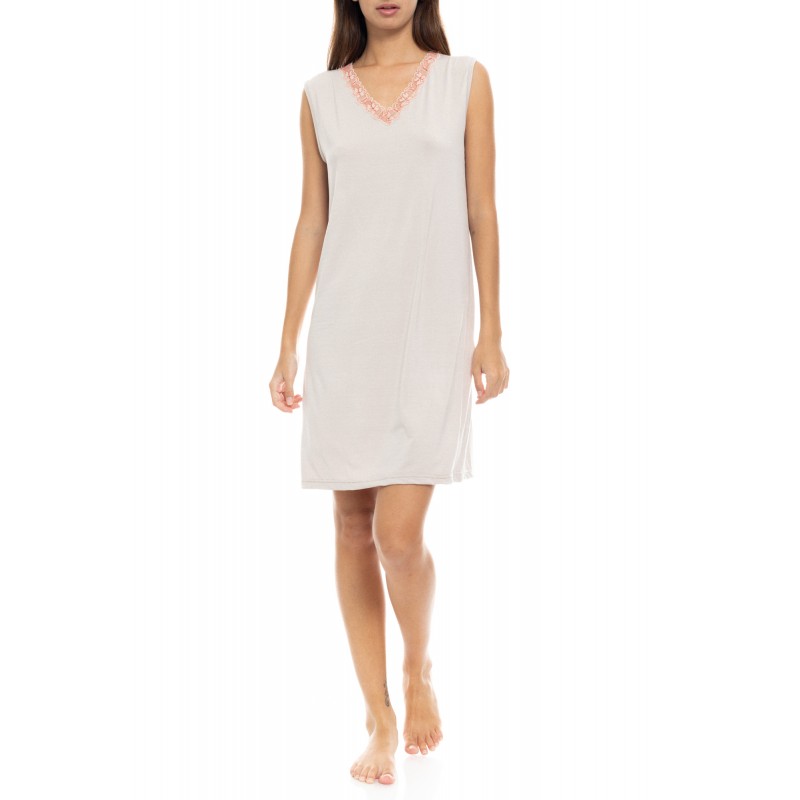 S1433 - Skin - NIGHTGOWN BAMBOO LACE- (S1433) S1433 - Skin - NIGHTGOWN BAMBOO LACE- (S1433)