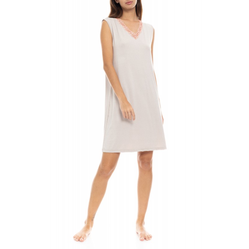 S1433 - Skin - NIGHTGOWN BAMBOO LACE- (S1433) S1433 - Skin - NIGHTGOWN BAMBOO LACE- (S1433)