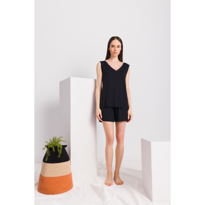 S1434 - Skin - PYJAMA SHORTS BAMBOO LACE- (S1434)