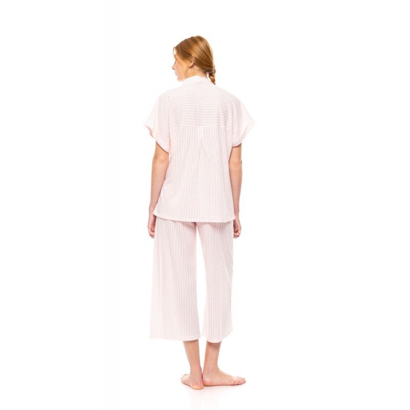 S1440 - Type - PYJAMA LONG PANTS SOFT PINK STRIPE- (S1440)