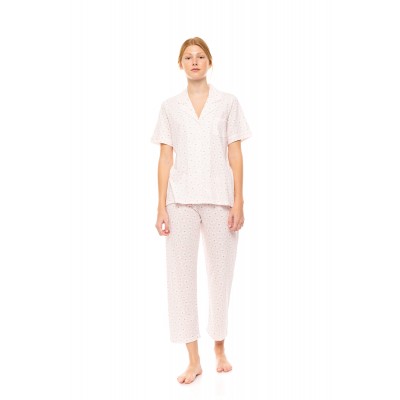 S1448 - Type - PYJAMA BUTTONED LONG PANTS PINK DAISY- (S1448)