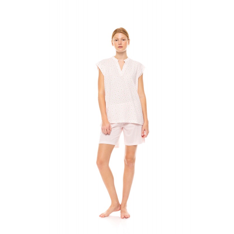 S1451 - Type - PYJAMA SHORTS PINK DAISY- (S1451) S1451 - Type - PYJAMA SHORTS PINK DAISY- (S1451)