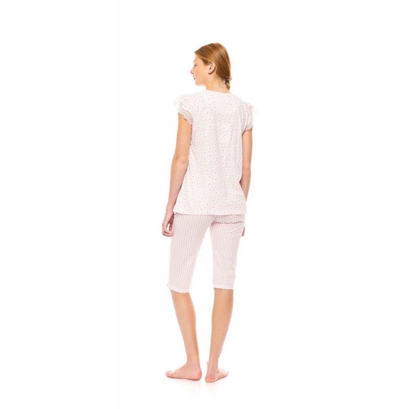 S1453 - Type - PYJAMA CAPRI PINK DAISY- (S1453)