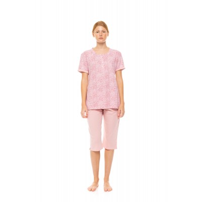 S1460 - Type - PYJAMA CAPRI LEOPARD ROSE- (S1460) S1460 - Type - PYJAMA CAPRI LEOPARD ROSE- (S1460)
