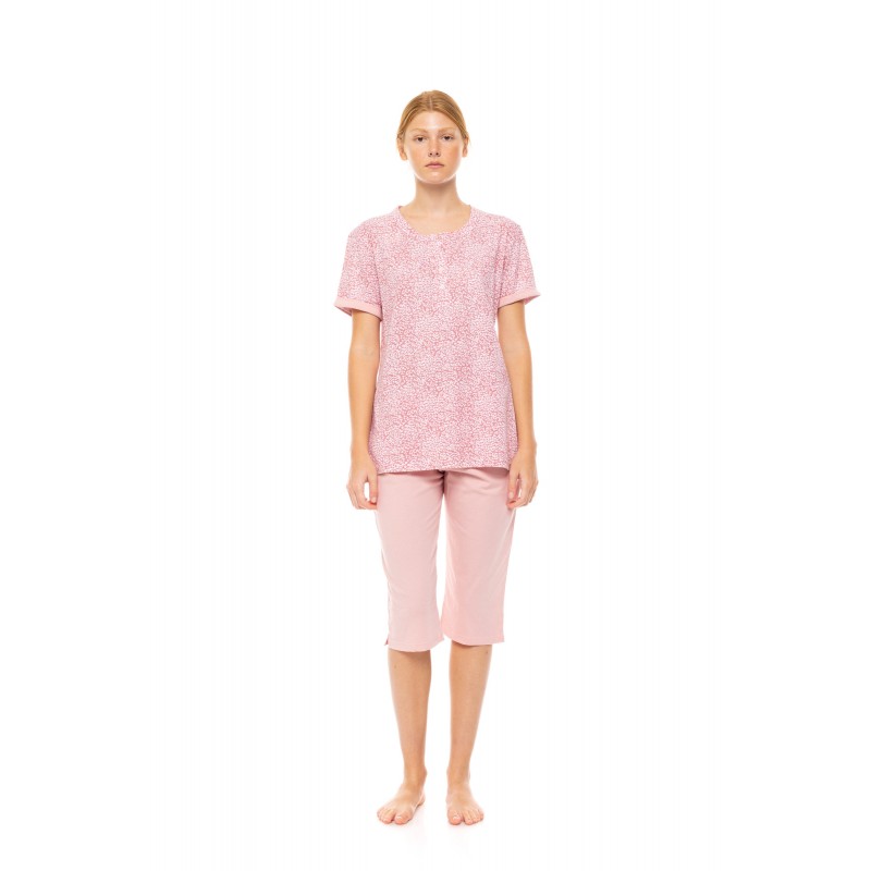 S1460 - Type - PYJAMA CAPRI LEOPARD ROSE- (S1460) S1460 - Type - PYJAMA CAPRI LEOPARD ROSE- (S1460)
