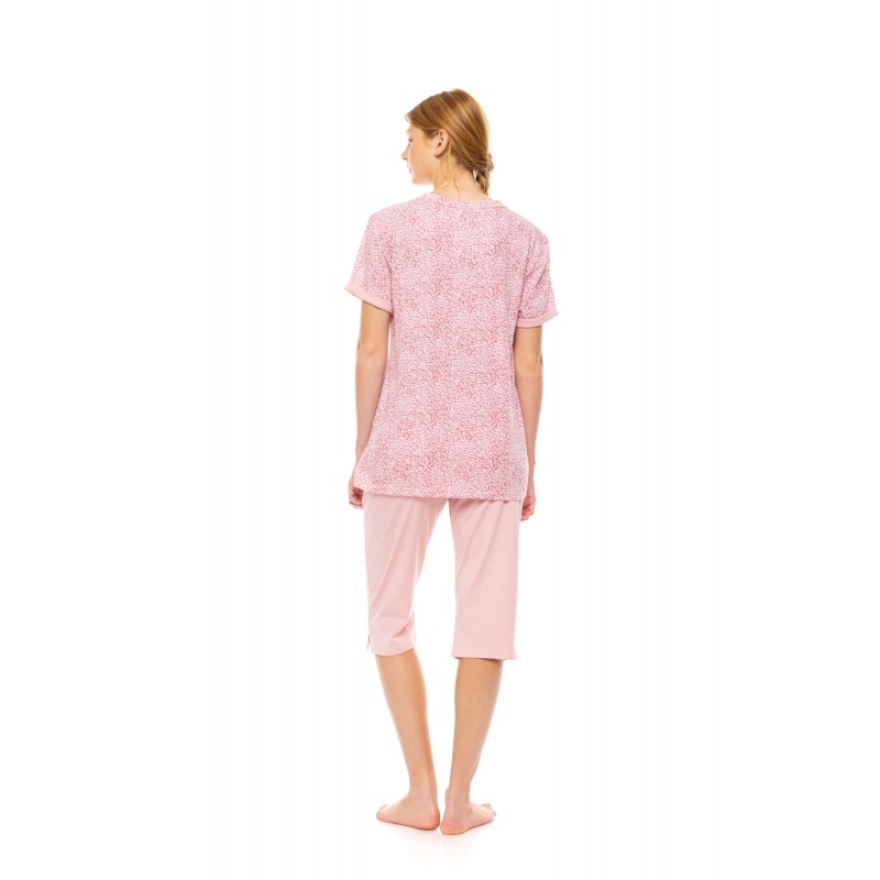 S1460 - Type - PYJAMA CAPRI LEOPARD ROSE- (S1460) S1460 - Type - PYJAMA CAPRI LEOPARD ROSE- (S1460)