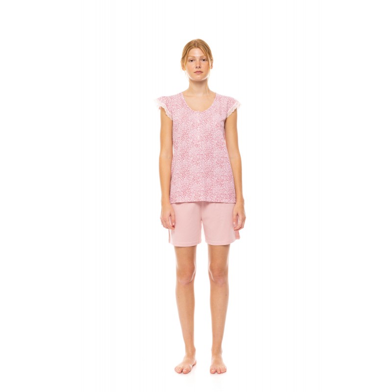 S1462 - Type - PYJAMA SHORTS LEOPARD ROSE- (S1462)