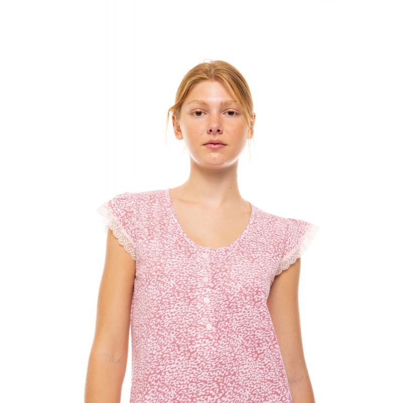 S1463 - Type - NIGHTGOWN LEOPARD ROSE- (S1463)