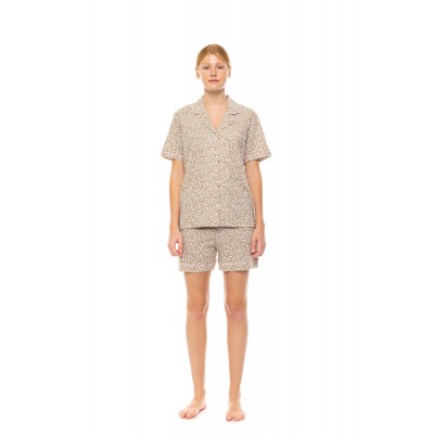 S1465 - Type - PYJAMA BUTTONED SHORTS MINT LEOPARD- (S1465) S1465 - Type - PYJAMA BUTTONED SHORTS MINT LEOPARD- (S1465)