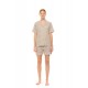 S1465 - Type - PYJAMA BUTTONED SHORTS MINT LEOPARD- (S1465)
