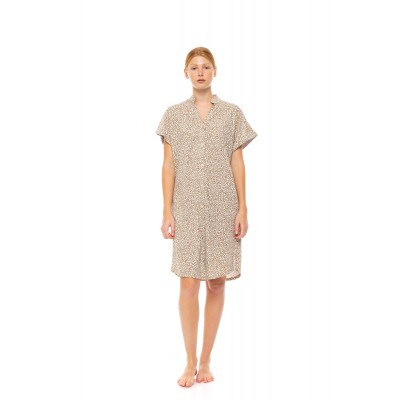 S1466 - Type - NIGHTGOWN BUTTONED MINT LEOPARD- (S1466) S1466 - Type - NIGHTGOWN BUTTONED MINT LEOPARD- (S1466)