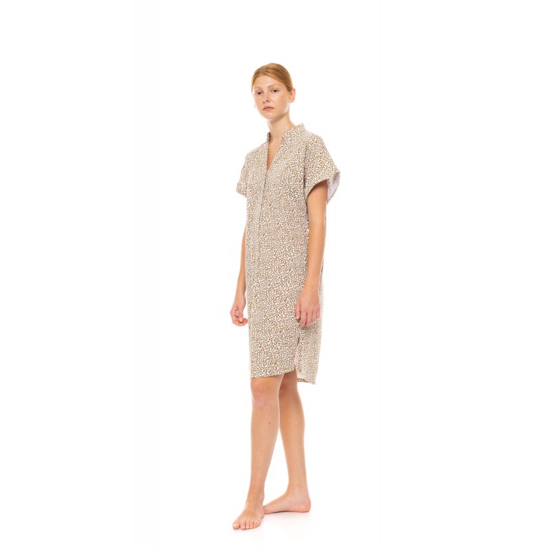 S1466 - Type - NIGHTGOWN BUTTONED MINT LEOPARD- (S1466)