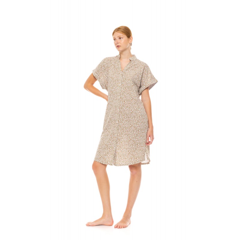 S1466 - Type - NIGHTGOWN BUTTONED MINT LEOPARD- (S1466)