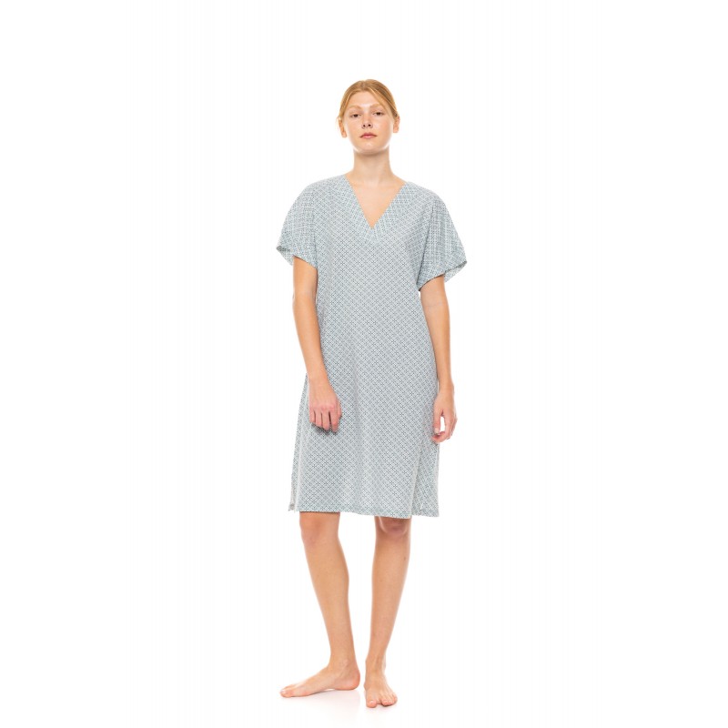 S1478 - Type - NIGHTGOWN V FOREST GREEN GEO- (S1478)