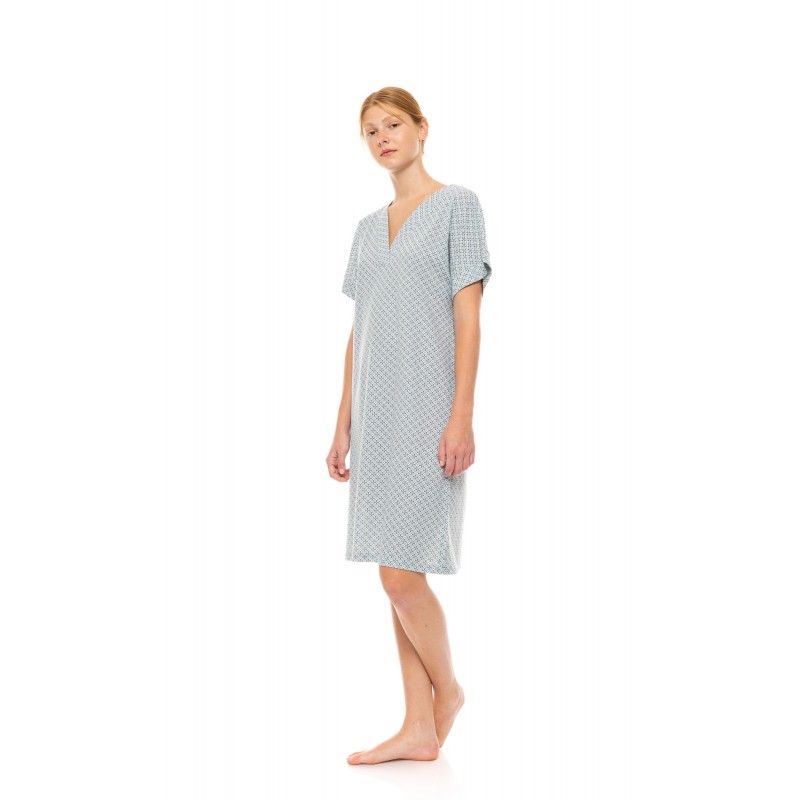S1478 - Type - NIGHTGOWN V FOREST GREEN GEO- (S1478)