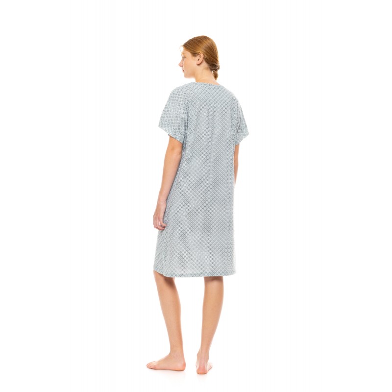 S1478 - Type - NIGHTGOWN V FOREST GREEN GEO- (S1478)