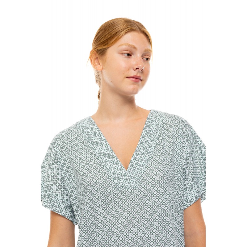 S1478 - Type - NIGHTGOWN V FOREST GREEN GEO- (S1478)