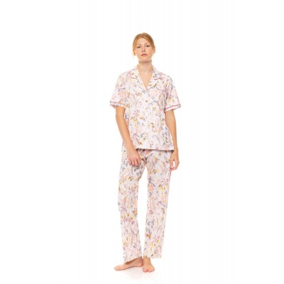 S1484 - Type - PYJAMA BUTTONED LONG PANTS FLORAL ROSE- (S1484)