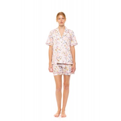 S1484_S - Type - PYJAMA BUTTONED SHORT PANTS FLORAL ROSE- (S1484_S)