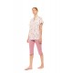S1488 - Type - PYJAMA CAPRI FLORAL ROSE- (S1488) S1488 - Type - PYJAMA CAPRI FLORAL ROSE- (S1488)