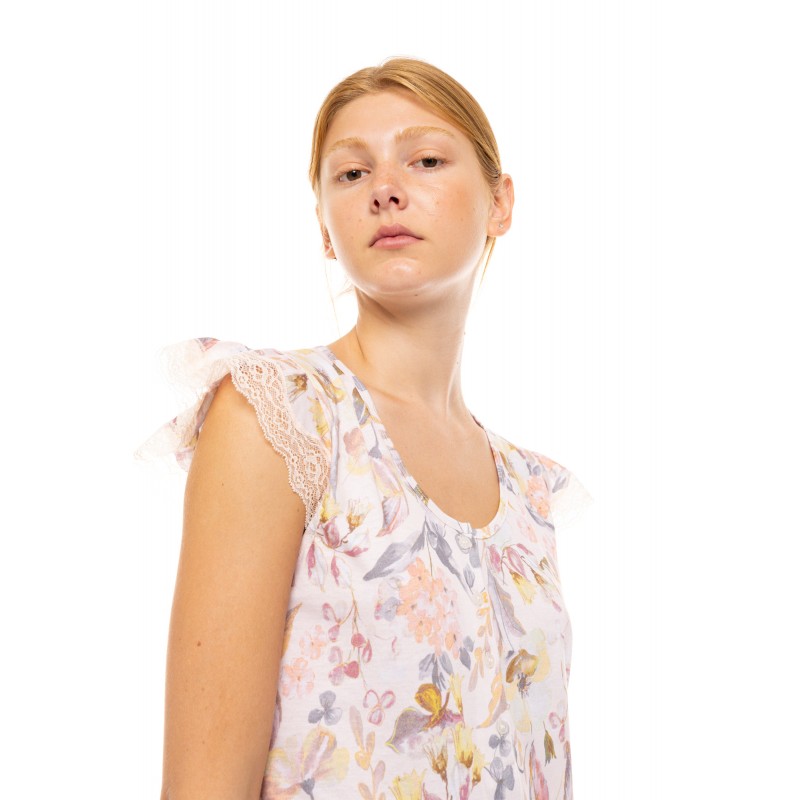 S1491 - Type - NIGHTGOWN FLORAL ROSE- (S1491)
