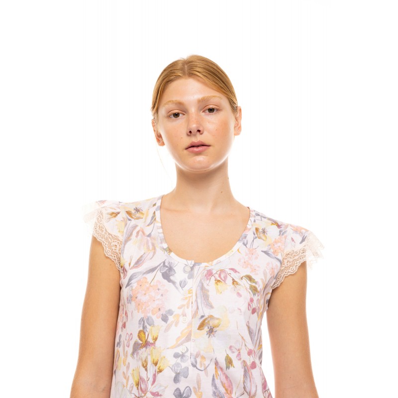 S1491 - Type - NIGHTGOWN FLORAL ROSE- (S1491)