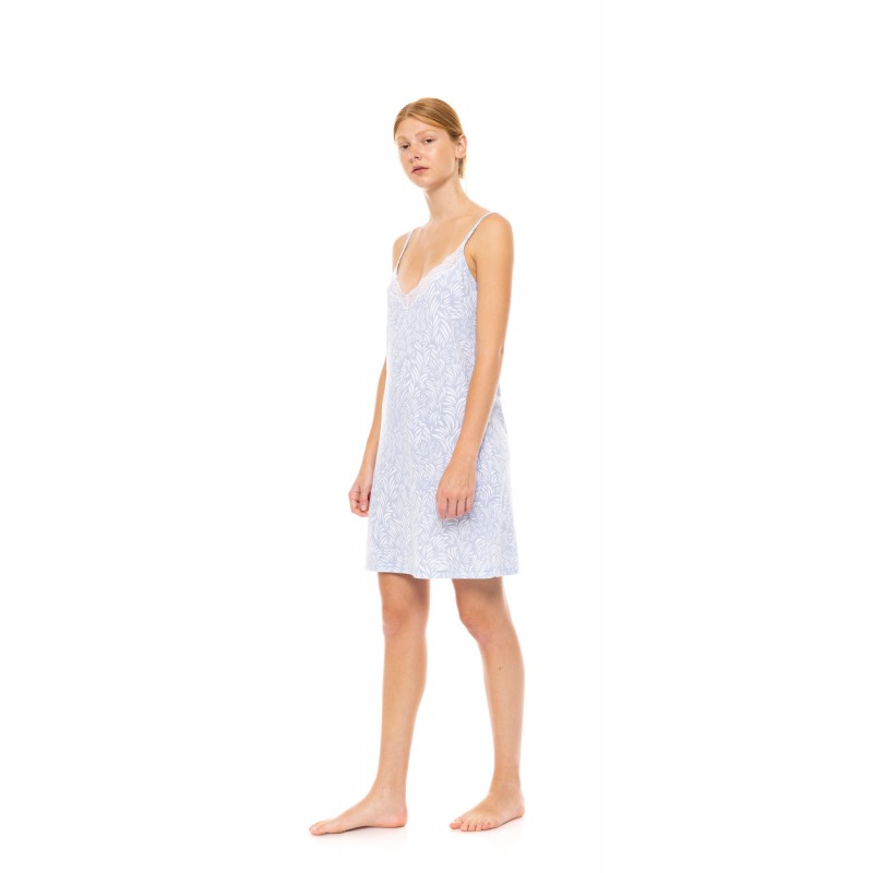 S1494 - Type - NIGHTGOWN ICE BLUE FLEUR- (S1494) S1494 - Type - NIGHTGOWN ICE BLUE FLEUR- (S1494)