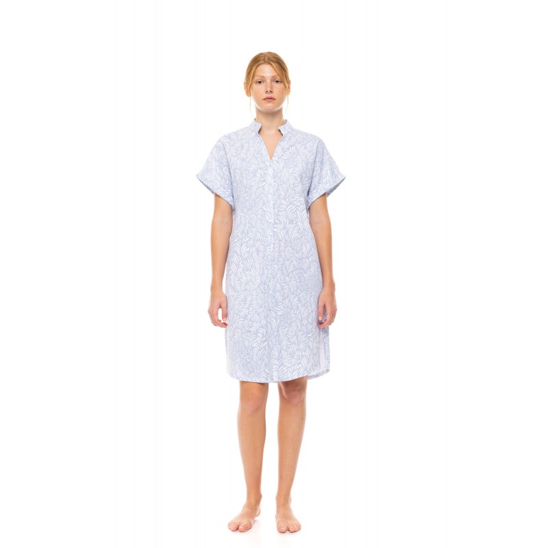 S1496 - Type - NIGHTGOWN ICE BLUE FLEUR- (S1496) S1496 - Type - NIGHTGOWN ICE BLUE FLEUR- (S1496)