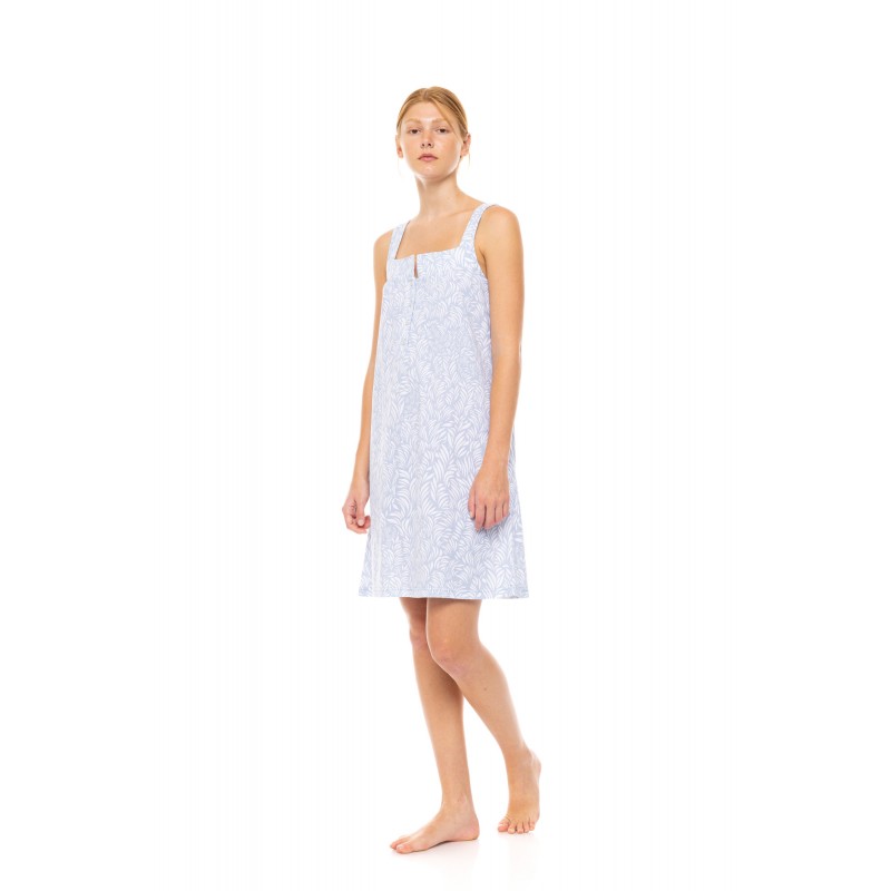 S1498 - Type - NIGHTGOWN ICE BLUE FLEUR- (S1498) S1498 - Type - NIGHTGOWN ICE BLUE FLEUR- (S1498)
