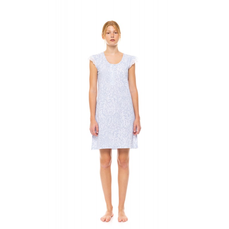 S1500 - Type - NIGHTGOWN ICE BLUE FLEUR- (S1500) S1500 - Type - NIGHTGOWN ICE BLUE FLEUR- (S1500)