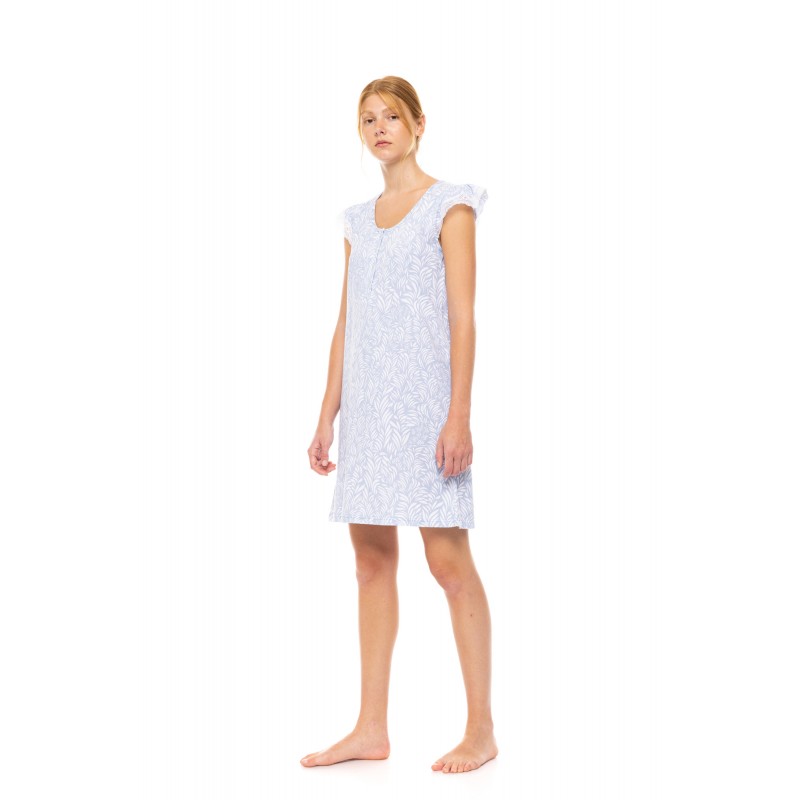 S1500 - Type - NIGHTGOWN ICE BLUE FLEUR- (S1500) S1500 - Type - NIGHTGOWN ICE BLUE FLEUR- (S1500)