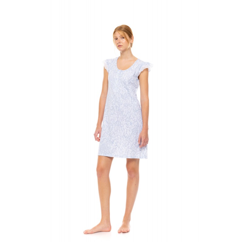 S1500 - Type - NIGHTGOWN ICE BLUE FLEUR- (S1500) S1500 - Type - NIGHTGOWN ICE BLUE FLEUR- (S1500)