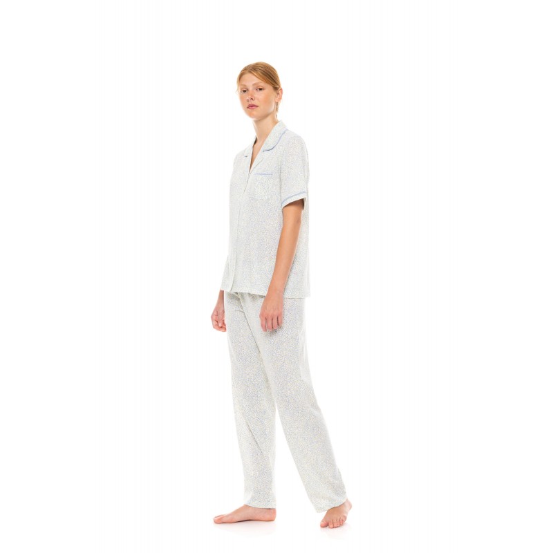 S1502 - Type - PYJAMA BUTTONED LONG PANTS PASTEL LEOPARD- (S1502)