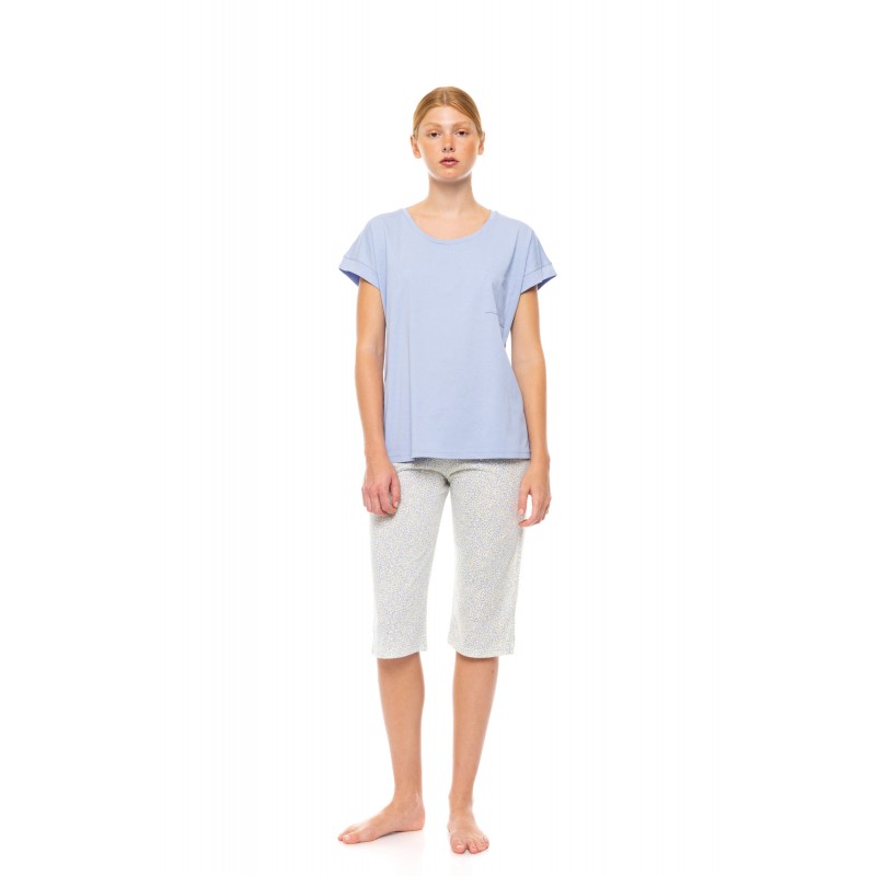 S1503 - Type - PYJAMA CAPRI PASTEL LEOPARD- (S1503) S1503 - Type - PYJAMA CAPRI PASTEL LEOPARD- (S1503)