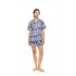 S1550 - Type - PYJAMA BUTTONED SHORT PANTS BLUE TROPICAL- (S1550)