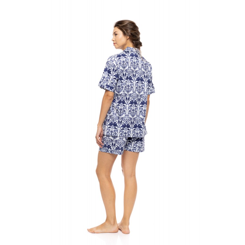 S1550 - Type - PYJAMA BUTTONED SHORT PANTS BLUE TROPICAL- (S1550) S1550 - Type - PYJAMA BUTTONED SHORT PANTS BLUE TROPICAL- (S1550)