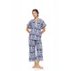 S1551 - Type - PYJAMA BUTTONED BLUE TROPICAL- (S1551)