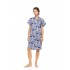 S1552 - Type - NIGHTGOWN BUTTONED BLUE TROPICAL- (S1552)