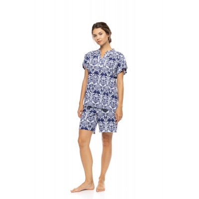 S1553 - Type - PYJAMA SHORTS BLUE TROPICAL- (S1553)
