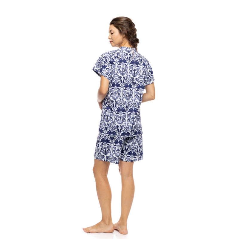 S1553 - Type - PYJAMA SHORTS BLUE TROPICAL- (S1553)