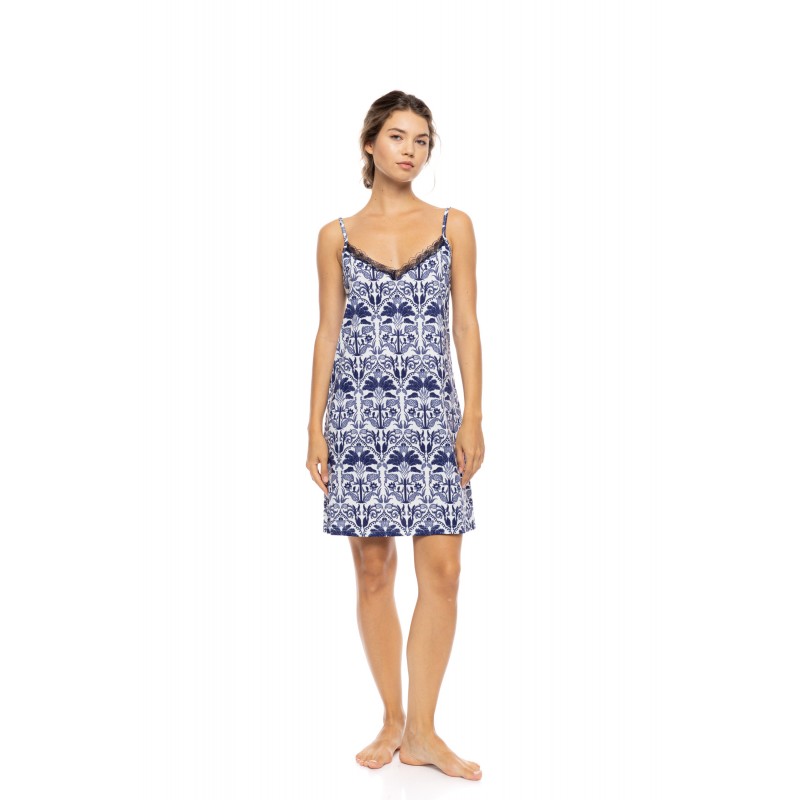 S1556 - Type - NIGHTGOWN BLUE TROPICAL- (S1556) S1556 - Type - NIGHTGOWN BLUE TROPICAL- (S1556)