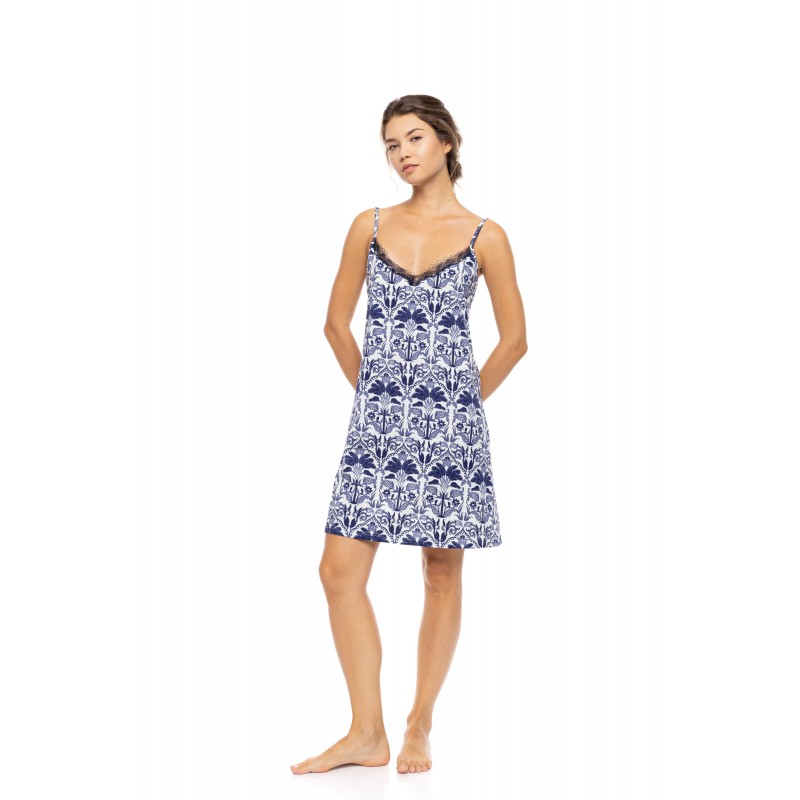 S1556 - Type - NIGHTGOWN BLUE TROPICAL- (S1556) S1556 - Type - NIGHTGOWN BLUE TROPICAL- (S1556)