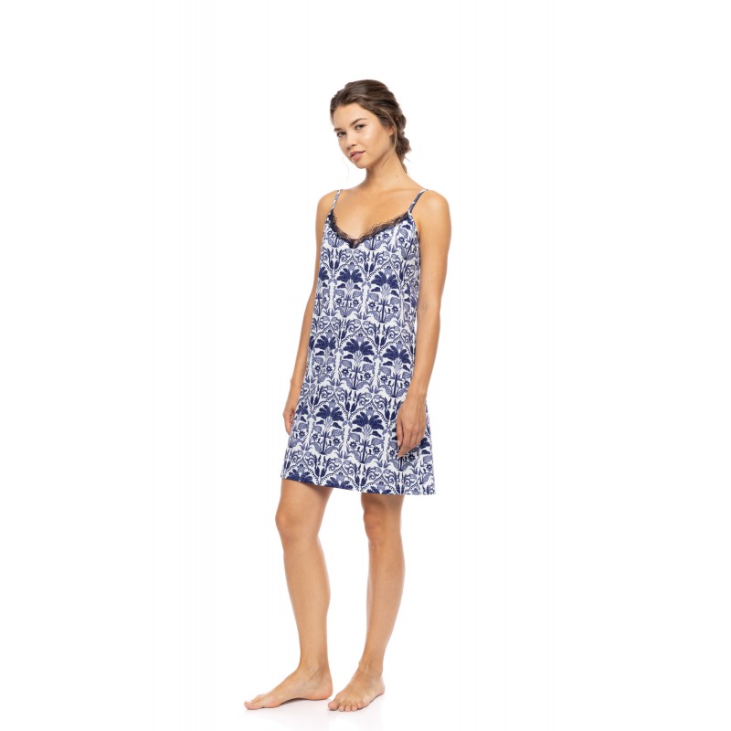 S1556 - Type - NIGHTGOWN BLUE TROPICAL- (S1556) S1556 - Type - NIGHTGOWN BLUE TROPICAL- (S1556)